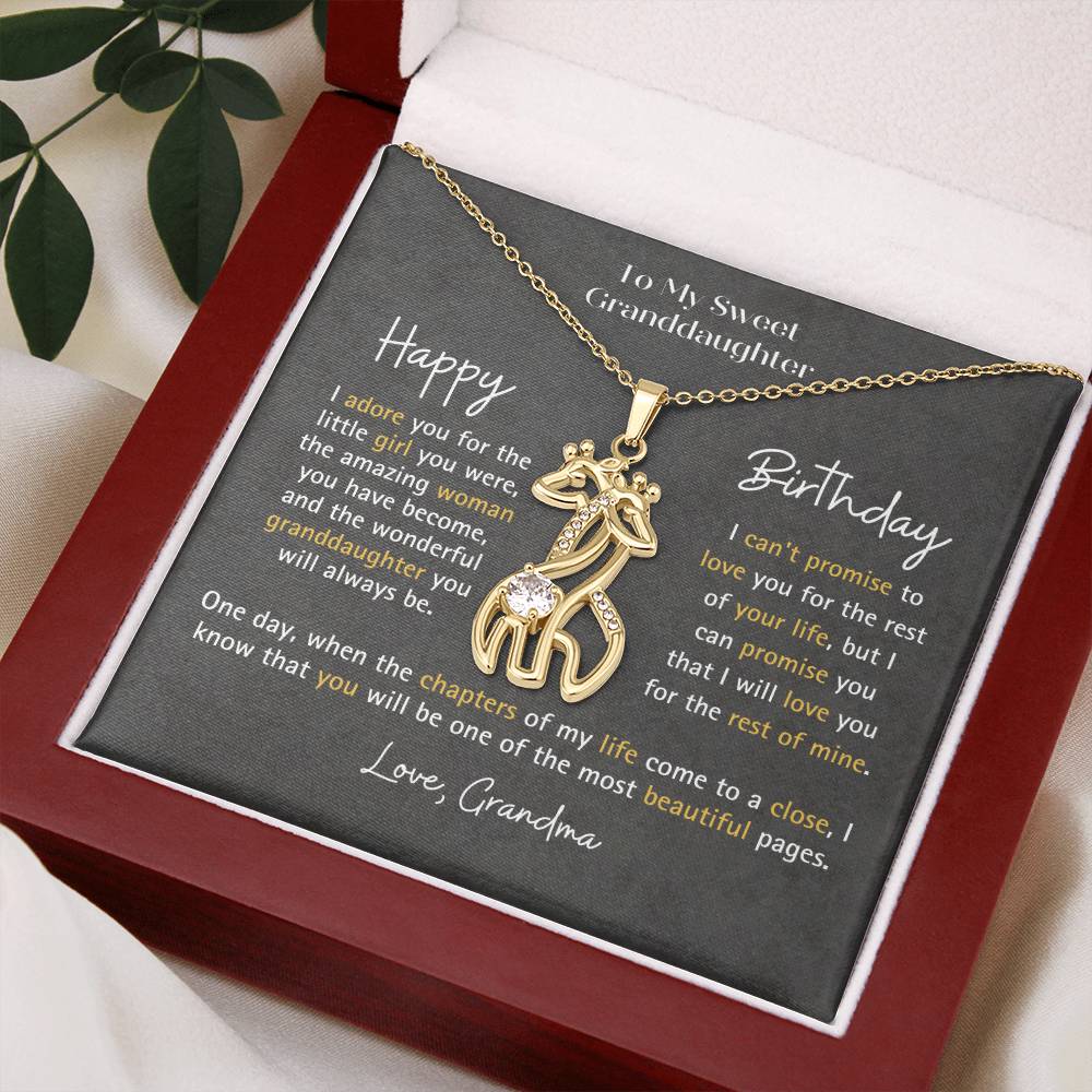 Granddaughter Birthday Gift - Giraffe Necklace| You Are One of the Most Beautiful Pages Of My Life