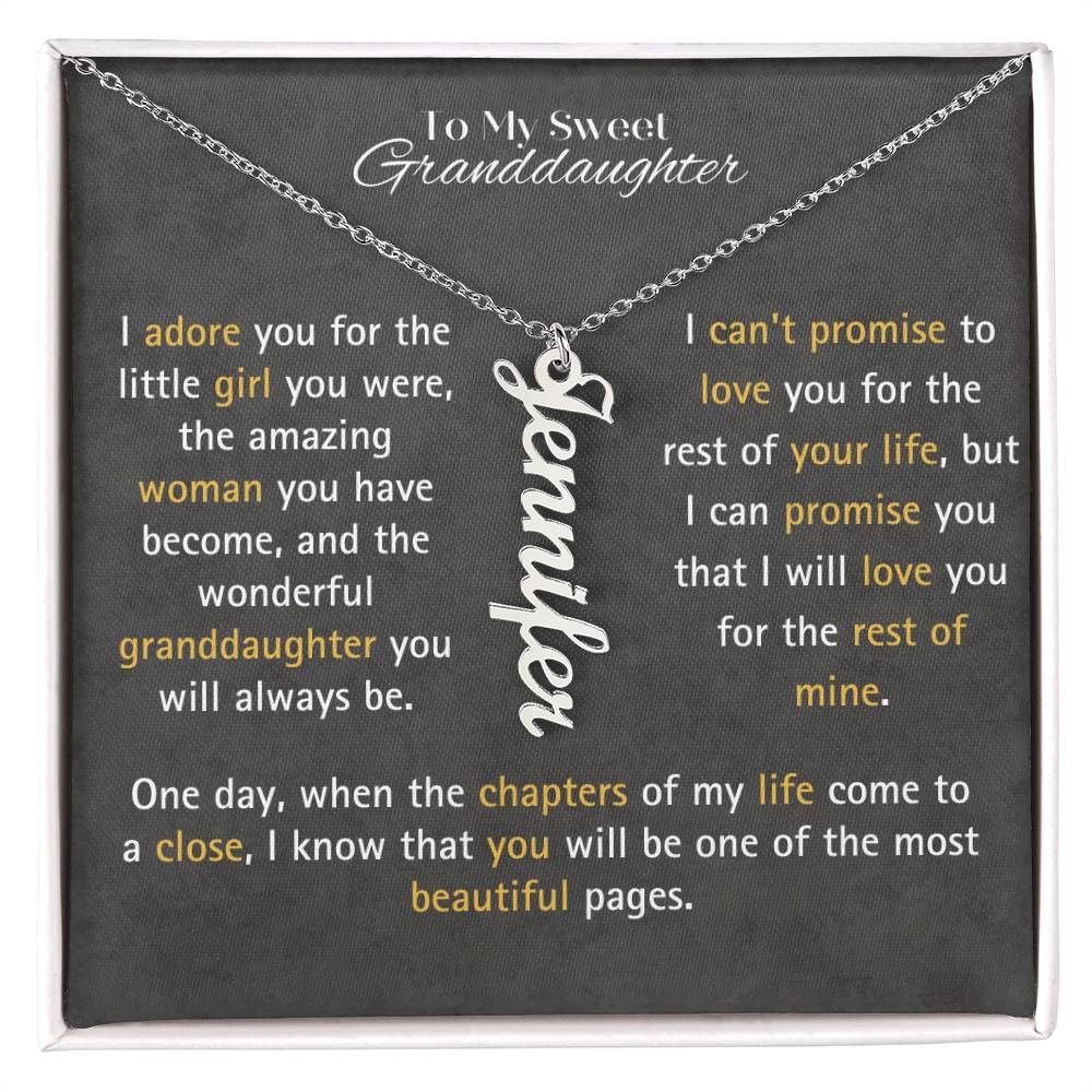 Granddaughter Custom Name Nekclace - I Promise To Love You For the Rest Of My Life