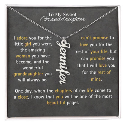 Granddaughter Custom Name Nekclace - I Promise To Love You For the Rest Of My Life