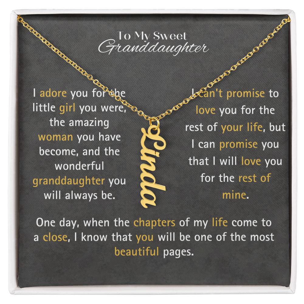 Granddaughter Custom Name Nekclace - I Promise To Love You For the Rest Of My Life