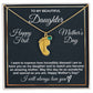 To Daughter Necklace - Engraved Baby Feet with Birthstones | First Mother's Day Gift