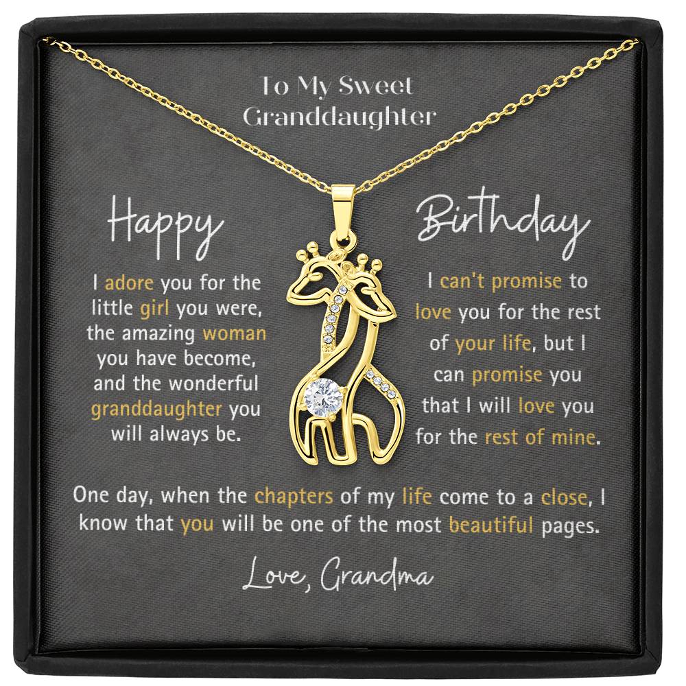 Granddaughter Birthday Gift - Giraffe Necklace| You Are One of the Most Beautiful Pages Of My Life